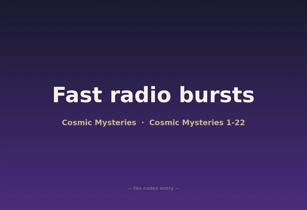 Fast radio bursts