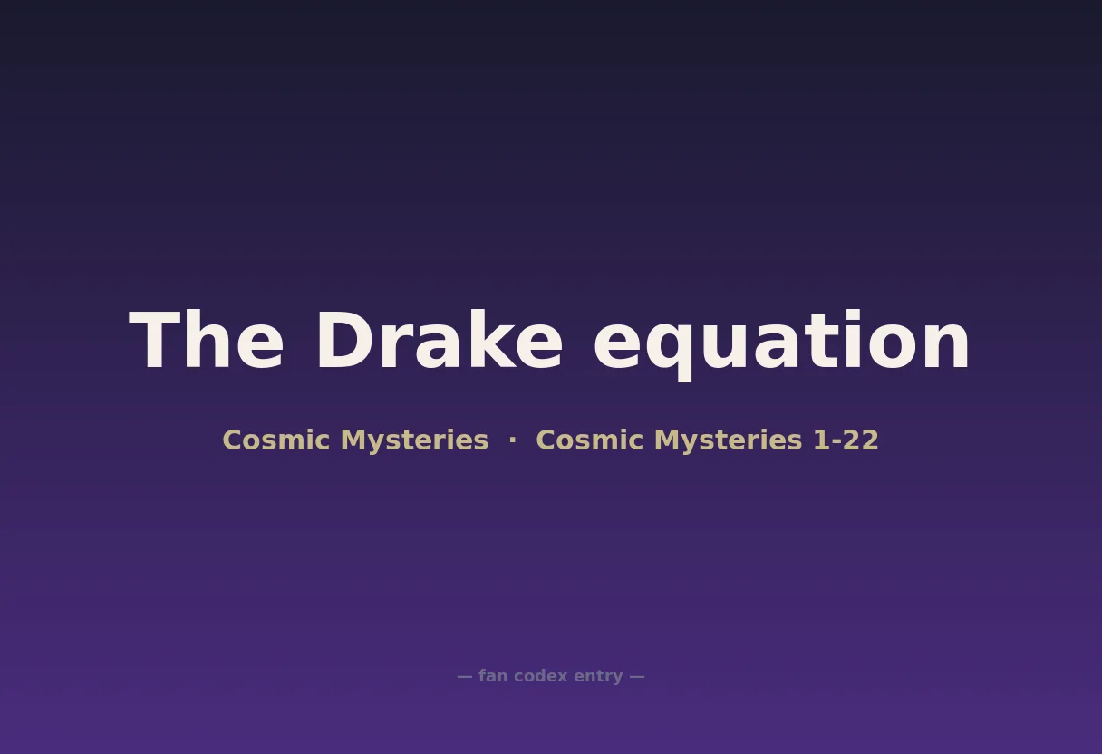The Drake equation