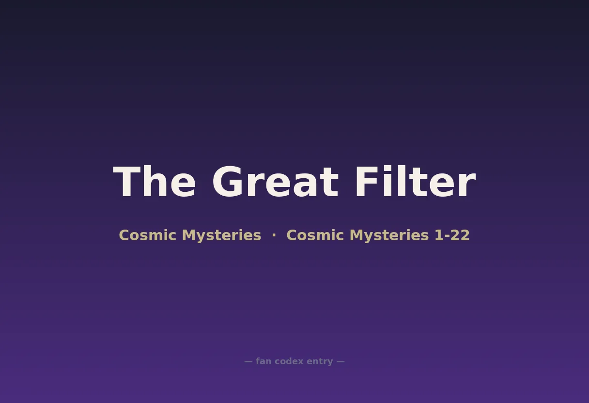 The Great Filter