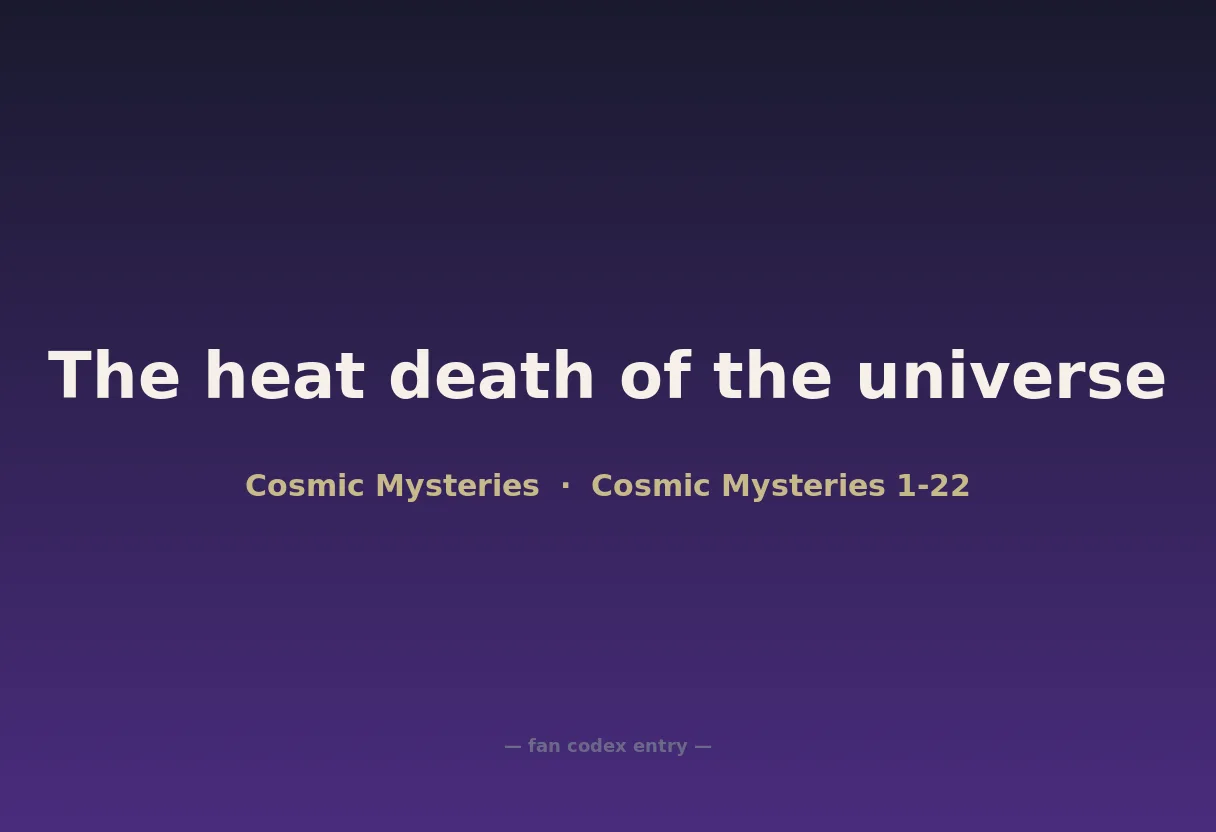 The heat death of the universe